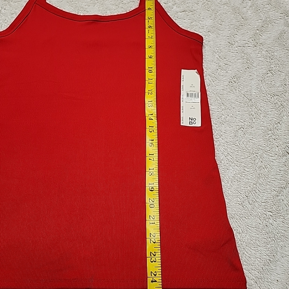 • NWT No Boundaries Women's Sleeveless Ribbed Cami Tank Top Size XL Red - Picture 11 of 12